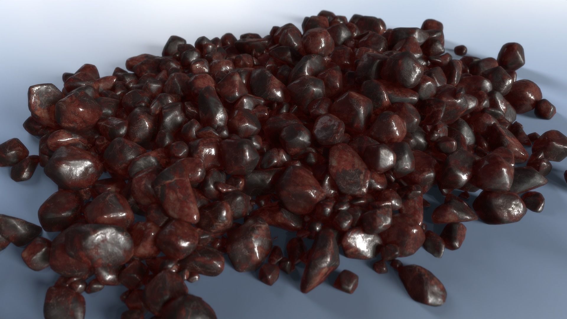 100 Debris Pebble Stones Low-poly 3D model_13