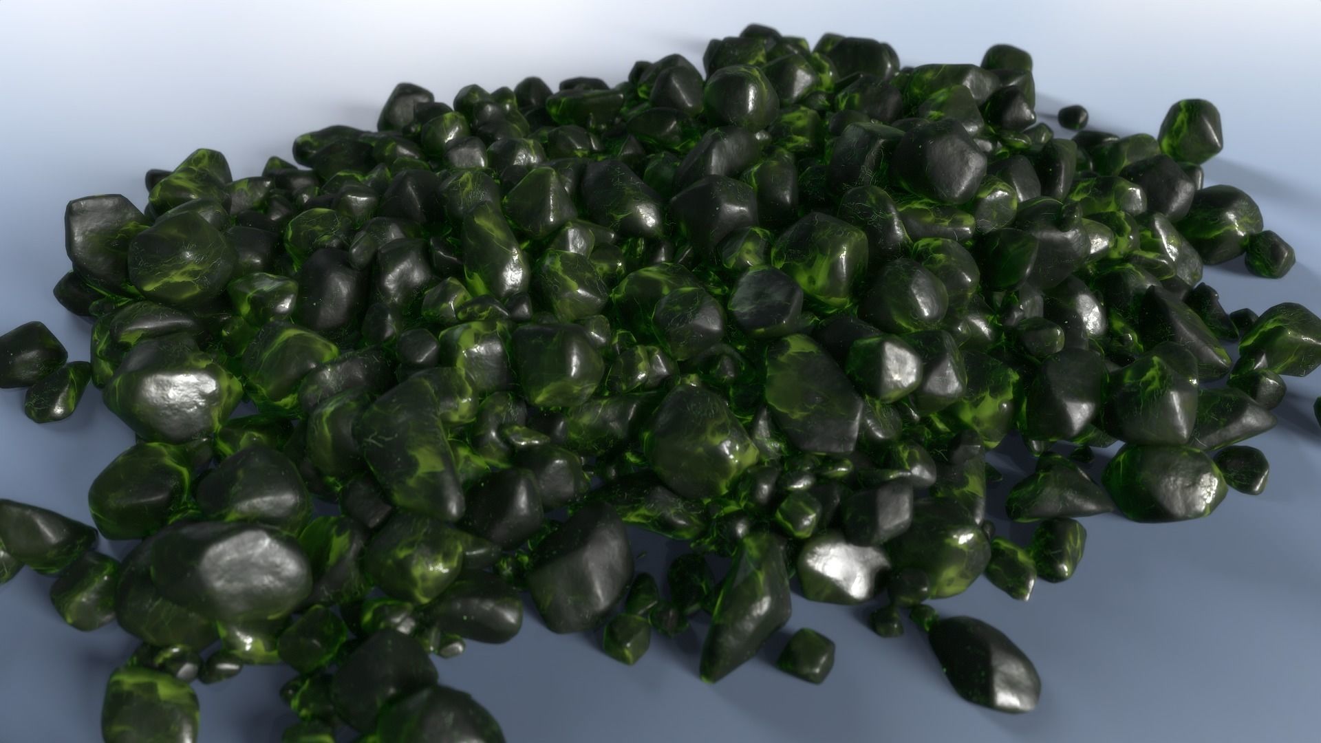 100 Debris Pebble Stones Low-poly 3D model_12