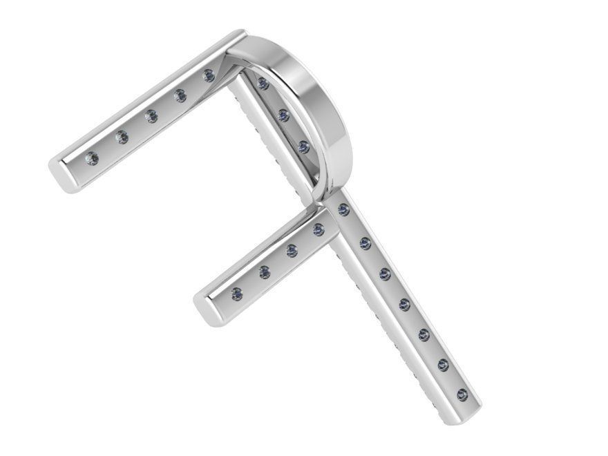 F Letter Diamond Pendant 1570 3D print model_3