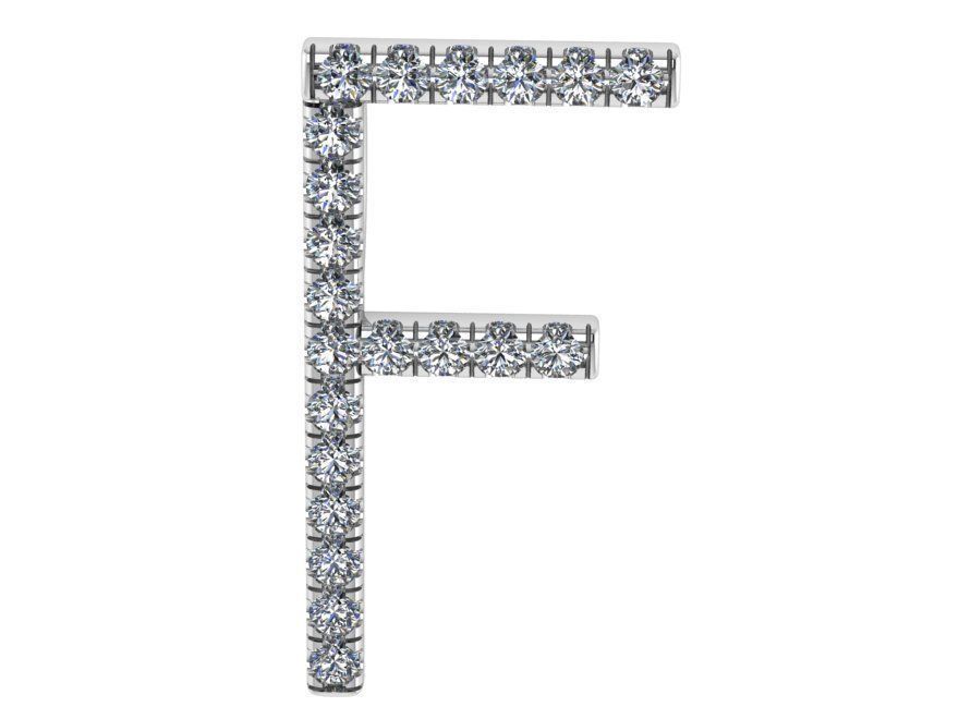 F Letter Diamond Pendant 1570 3D print model_2