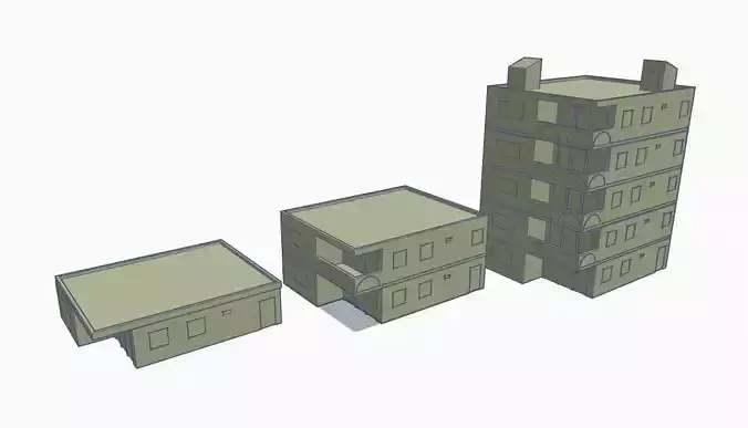 Z and H0 Gauge Spur - apartment blocks model train 3D print