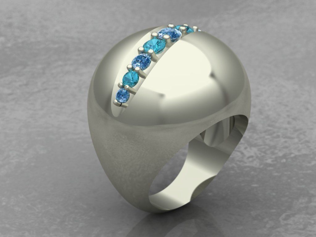 blob rings 3D print model_2