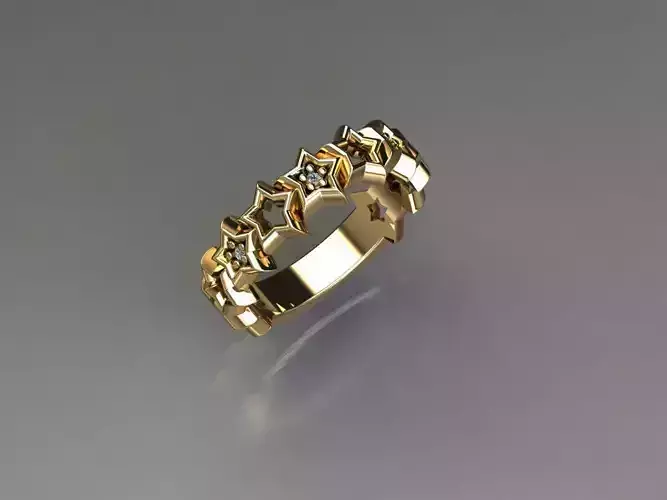 Ring fixed earring and trim earring set