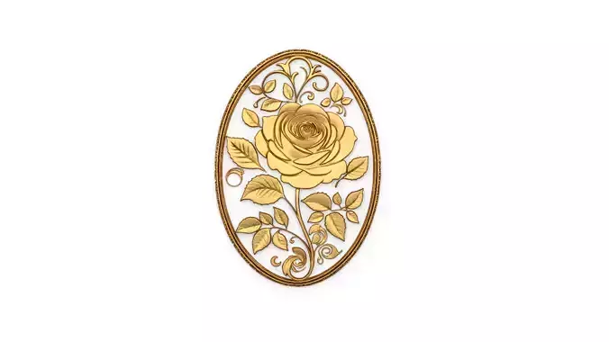 Classic oval carved decor ornament 06