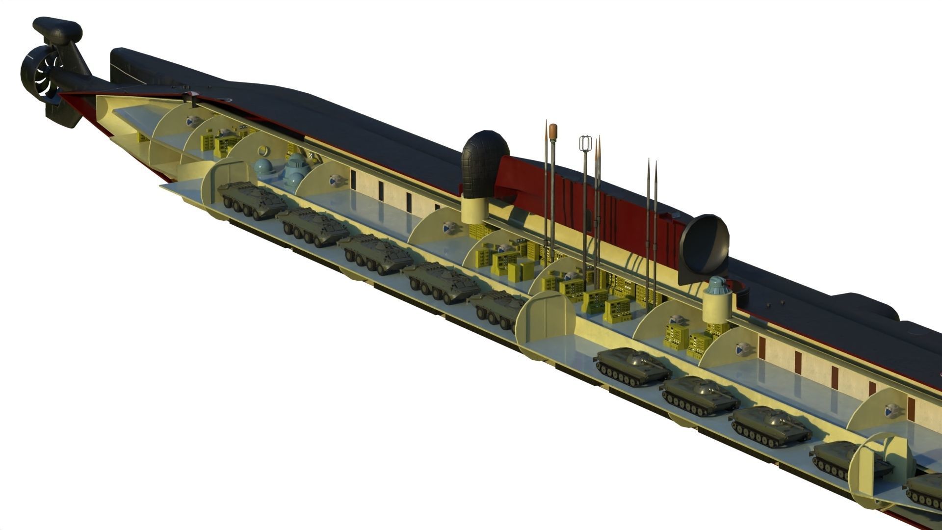 Project 717 amphibious Transport Submarine 3D model_16