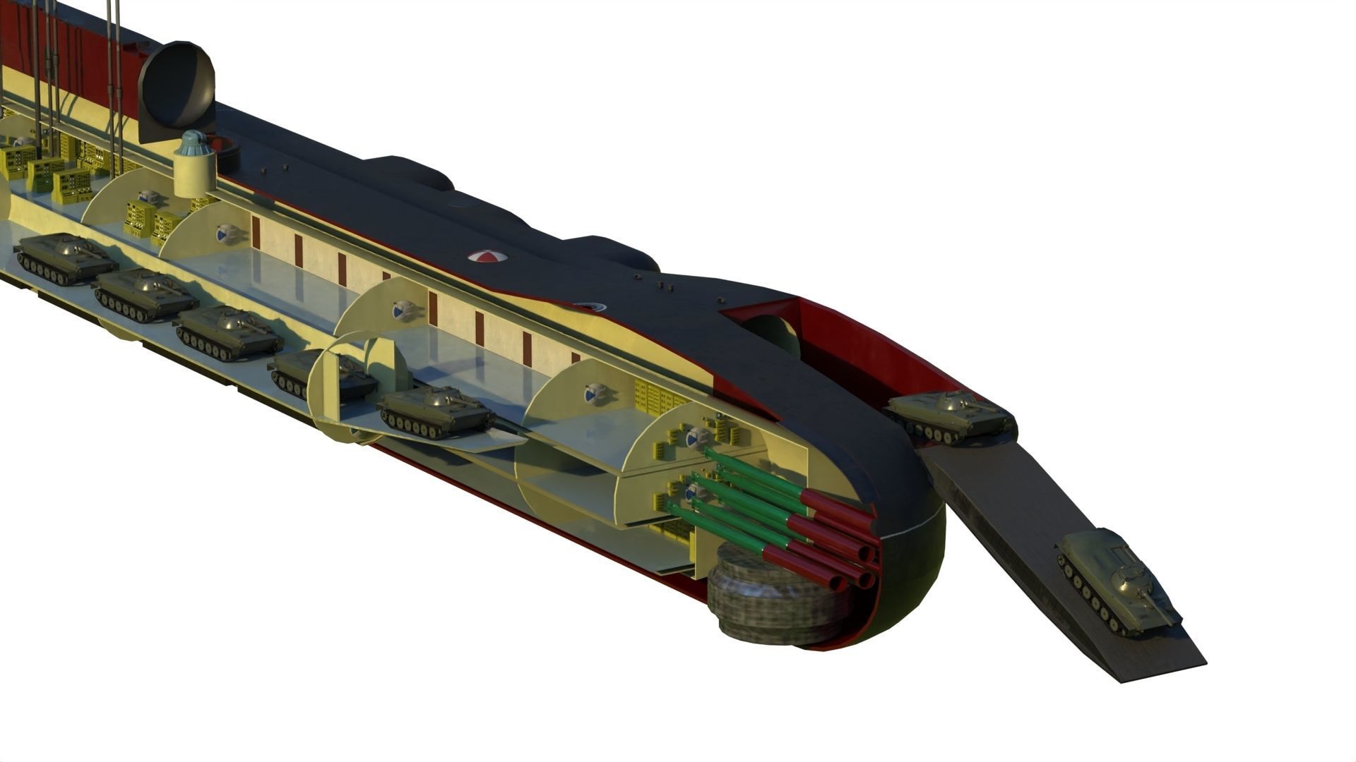 Project 717 amphibious Transport Submarine 3D model_15