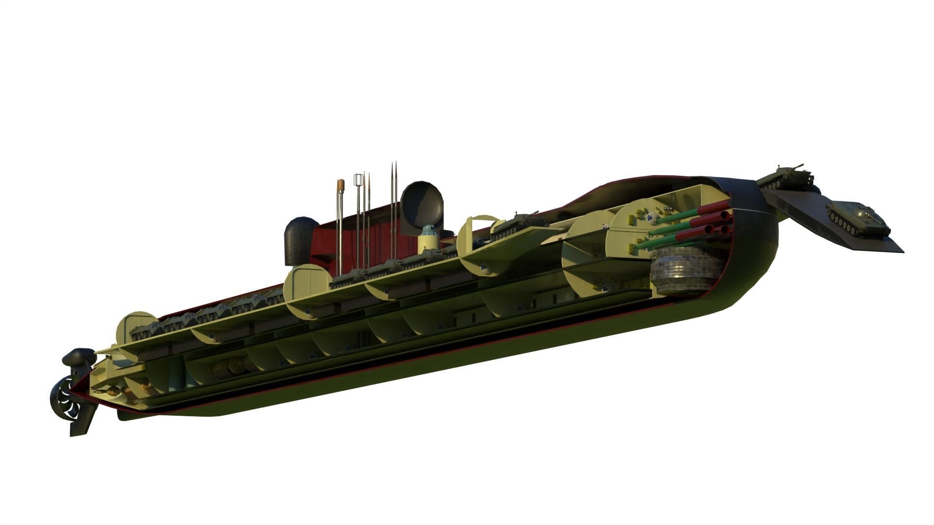 Project 717 amphibious Transport Submarine 3D model_19