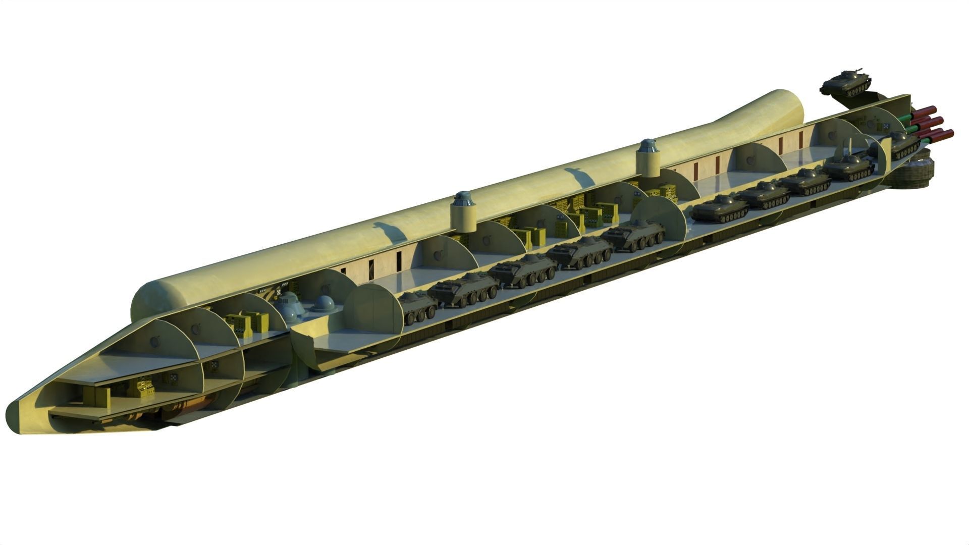 Project 717 amphibious Transport Submarine 3D model_21