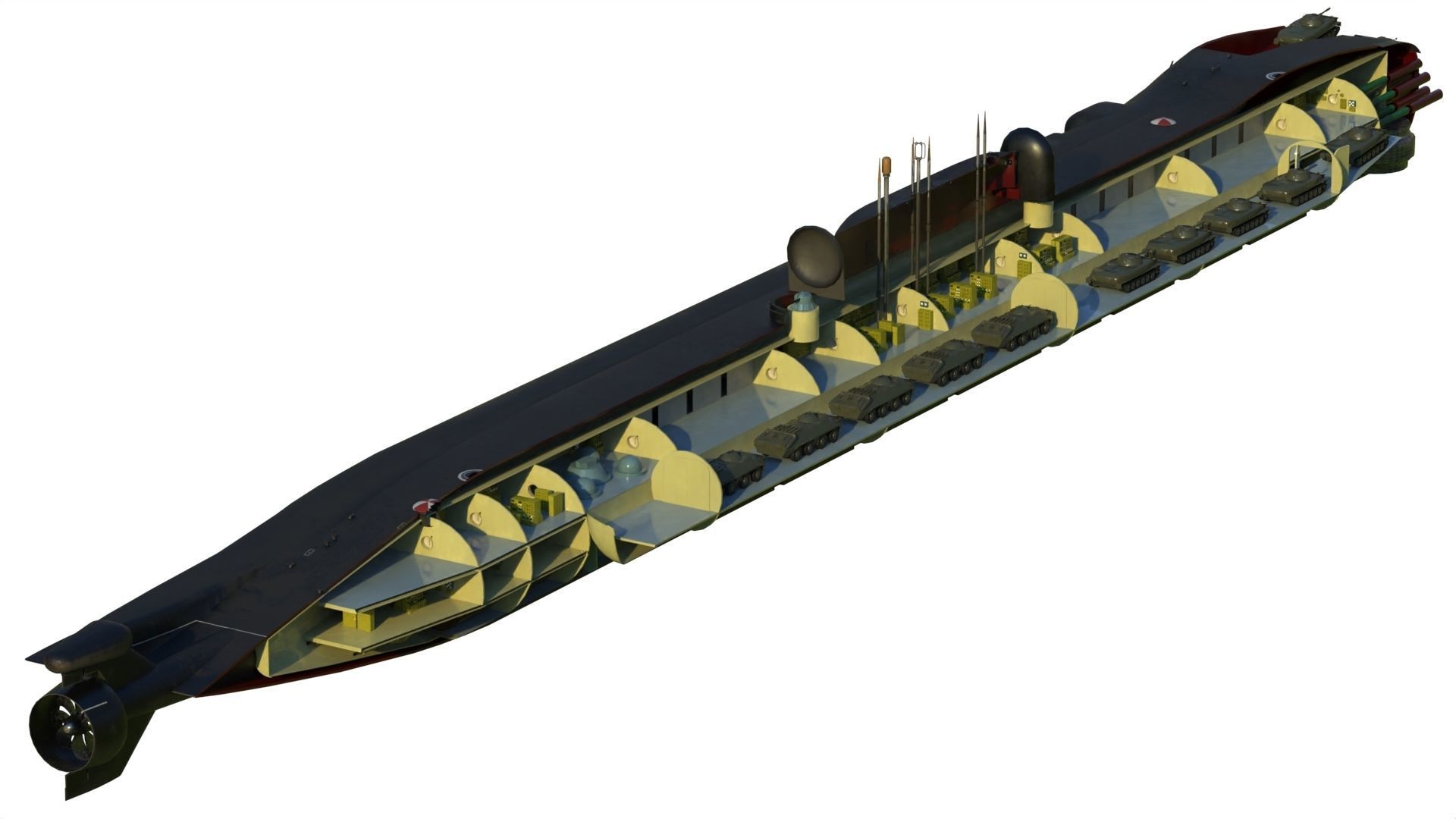 Project 717 amphibious Transport Submarine 3D model_18