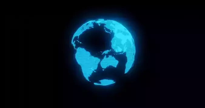 3D Futuristic  Hologram Globe - Futuristic Sci-fi Earth
