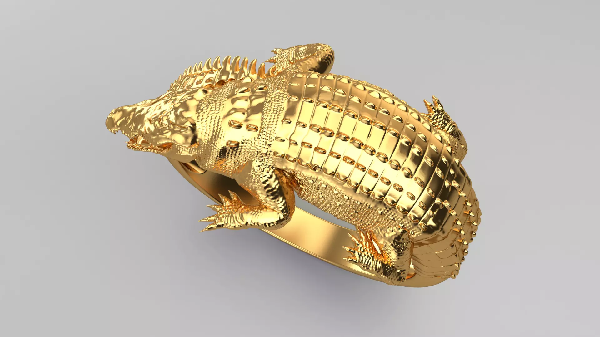 crocodile ring Free 3D print model