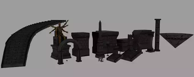 Ruins Assets from a Game Jam