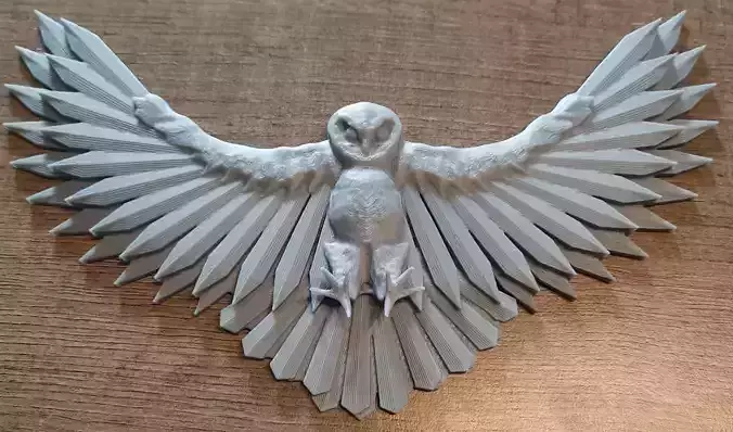 Flying owl with wall mount