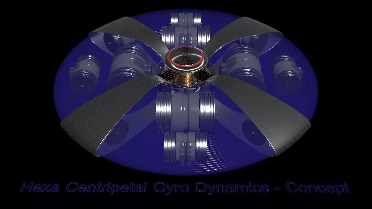 Hexa Centripetal Gyro Dynamics - Concept 3D model_0