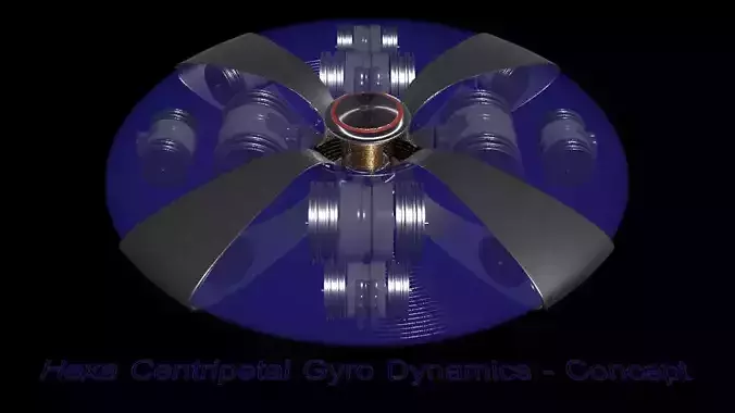 Hexa Centripetal Gyro Dynamics - Concept 3D model