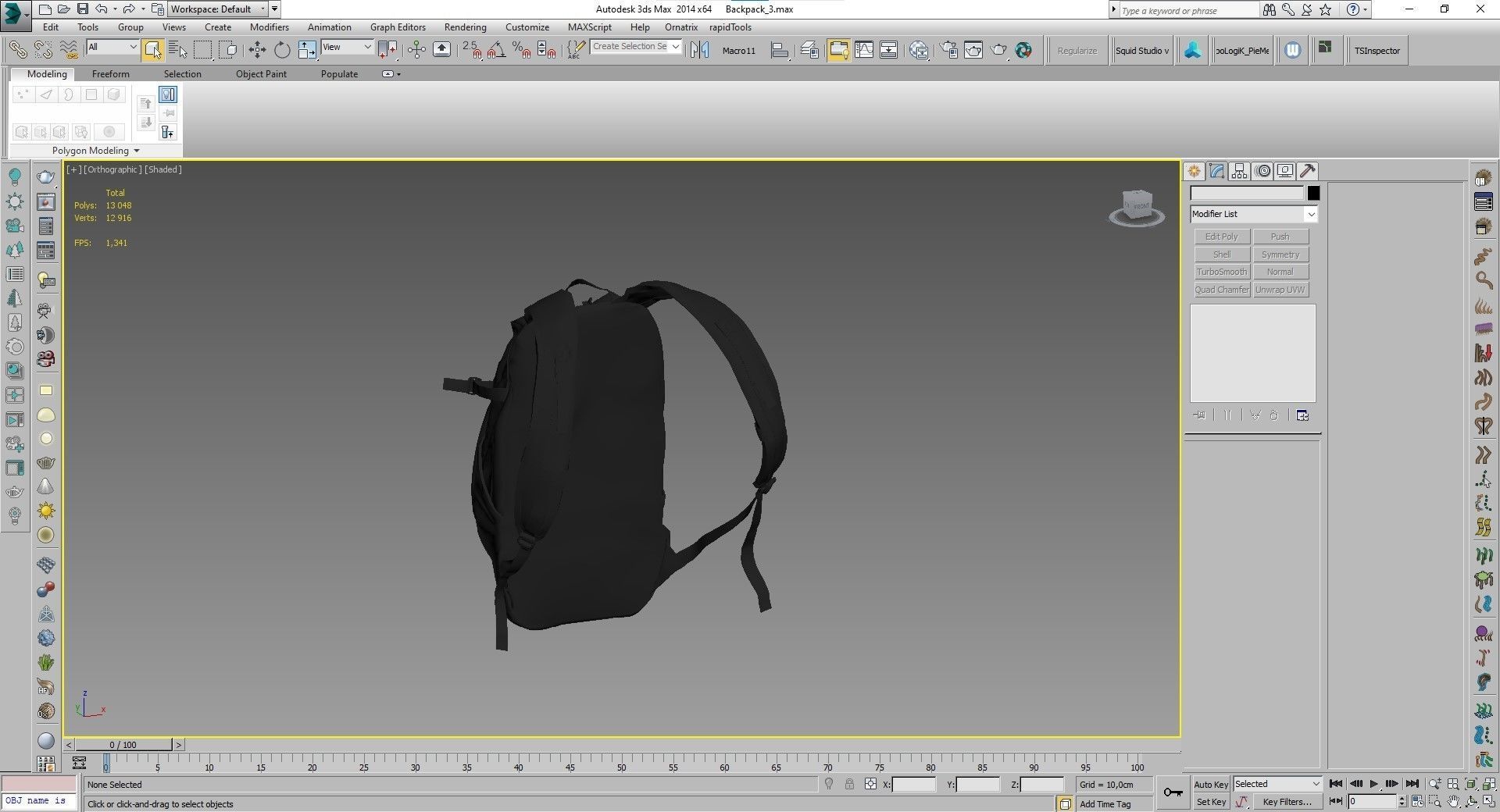 Backpack Low-poly 3D model_3