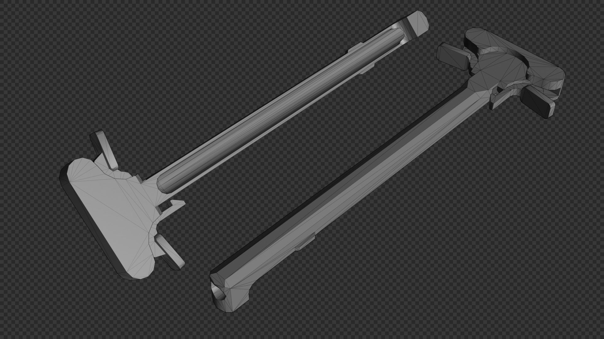 AR-15 KAC Ambidextrous Charging Handle Low-poly 3D model_1
