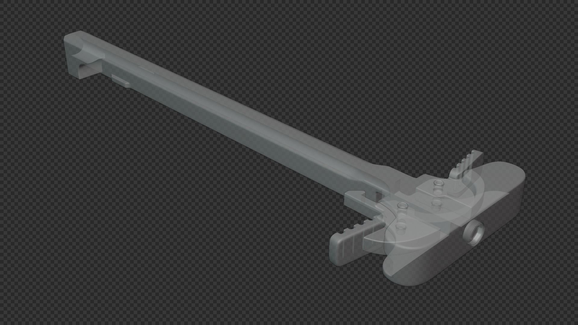 AR-15 KAC Ambidextrous Charging Handle Low-poly 3D model_9