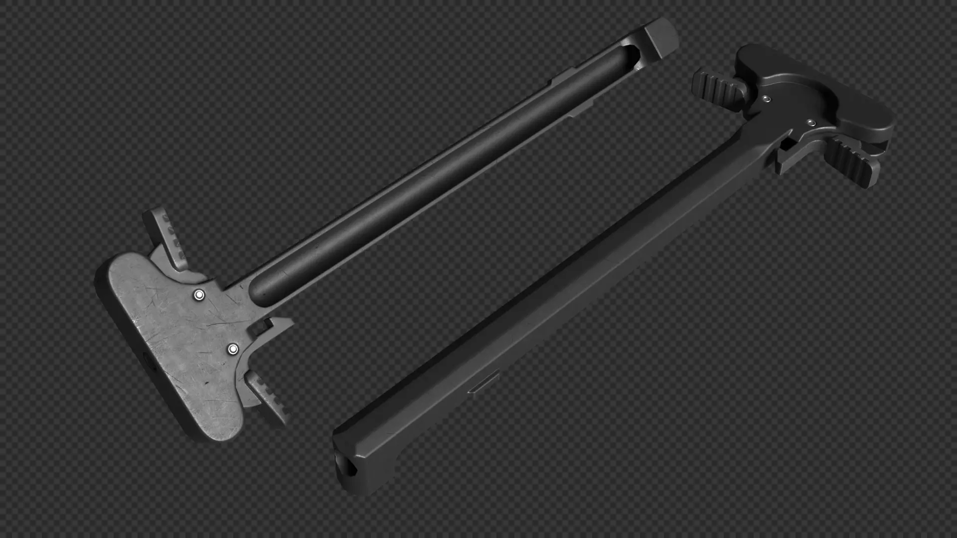 AR-15 KAC Ambidextrous Charging Handle Low-poly 3D model_0