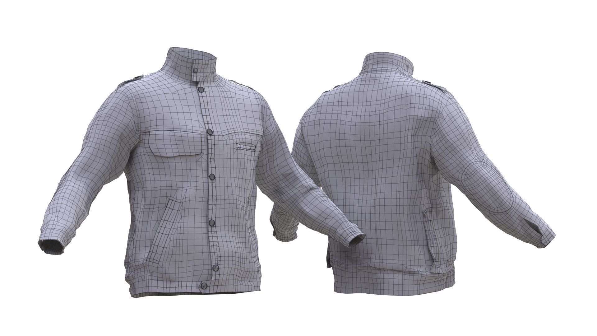 Jacket Low-poly 3D model_4