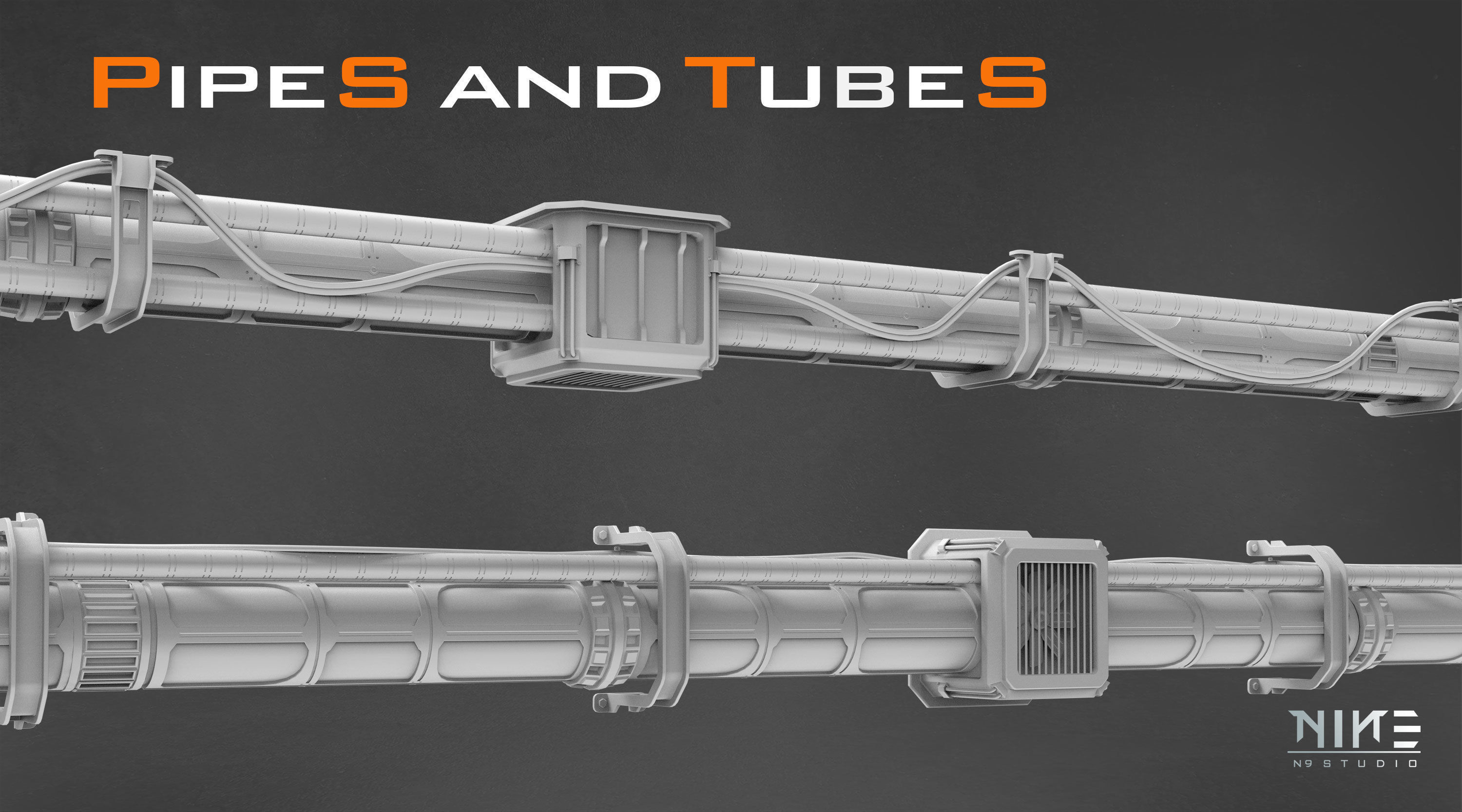 Pipes and Tubes 3D model_1