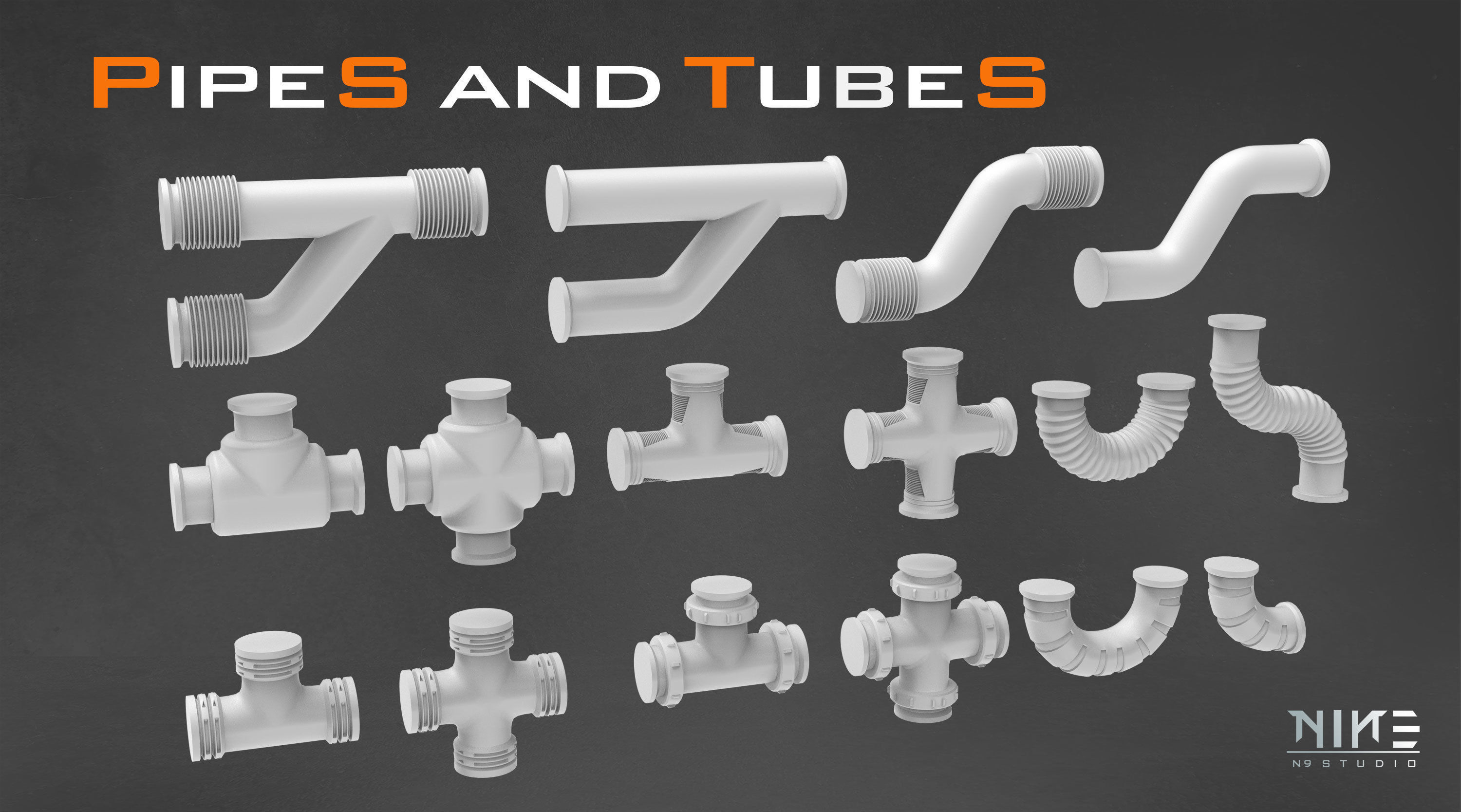 Pipes and Tubes 3D model_5