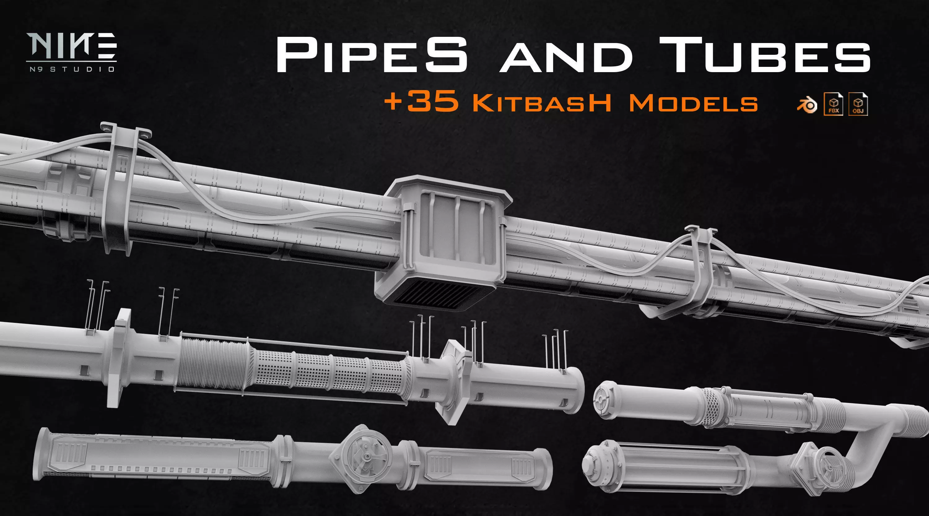 Pipes and Tubes 3D model_0