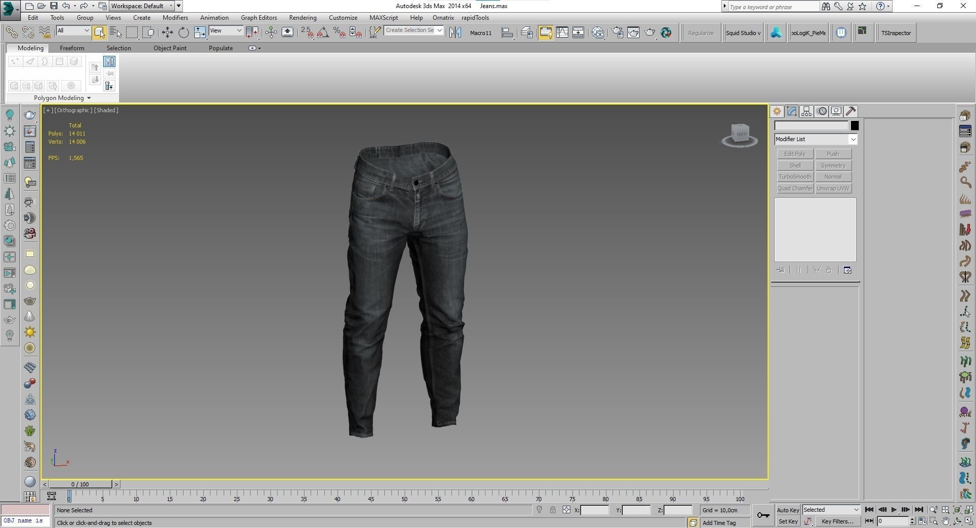 Jeans Low-poly 3D model_3
