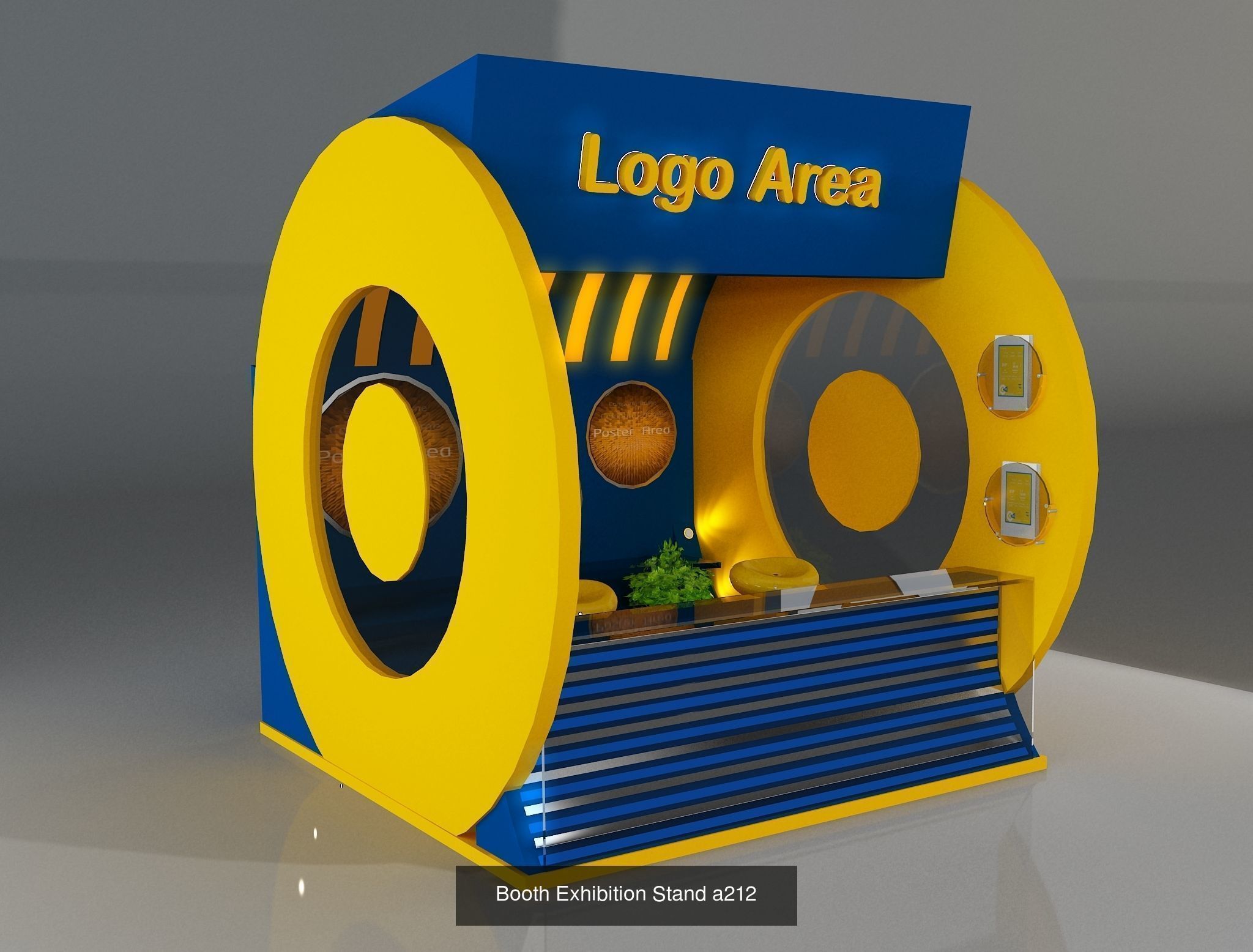 Booth Exhibition Stand G30 3D Model Collection_4