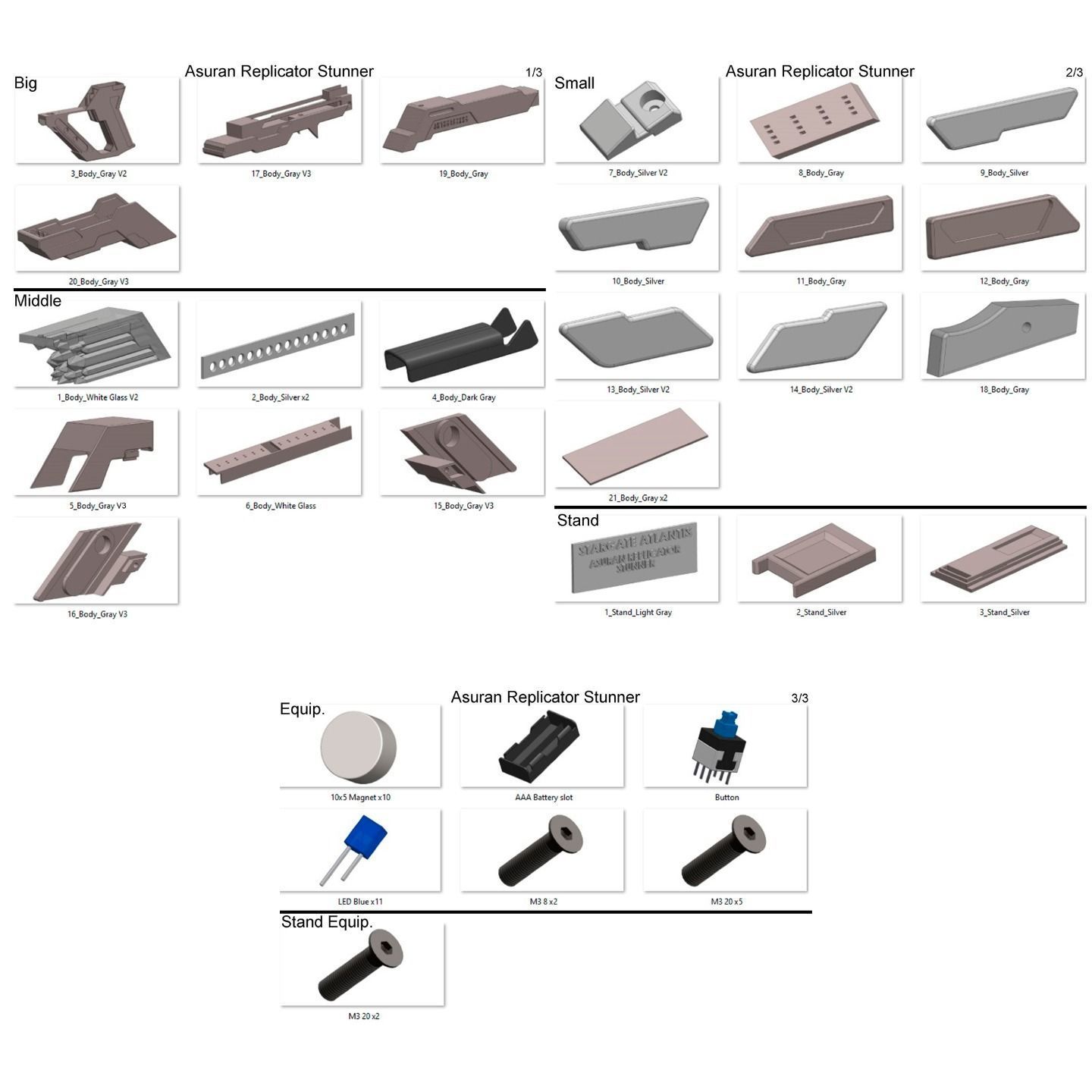 Asuran Replicator Stunner - Stargate - STL and CAD - Commercial 3D print model_11