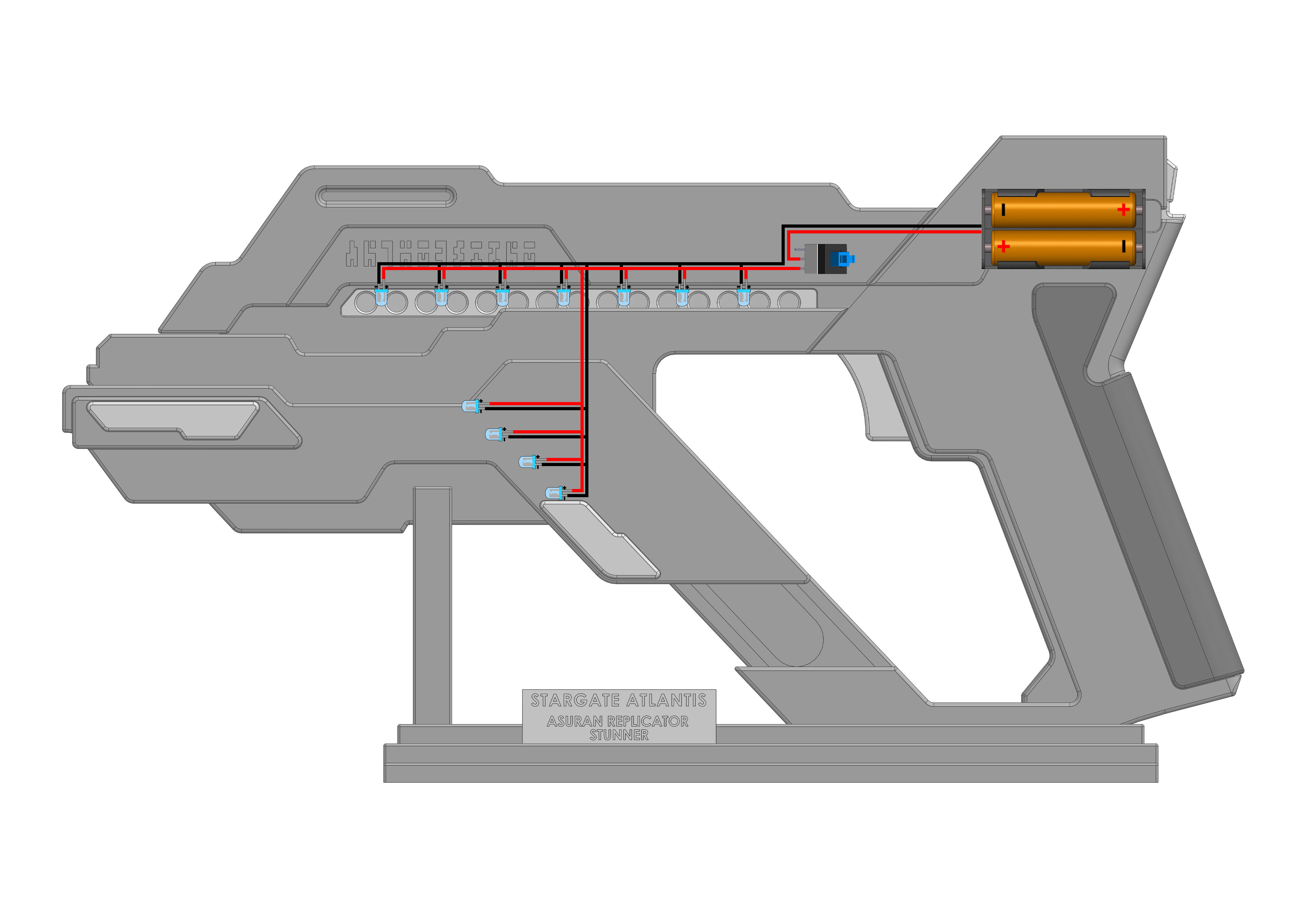 Asuran Replicator Stunner - Stargate - STL and CAD - Commercial 3D print model_13