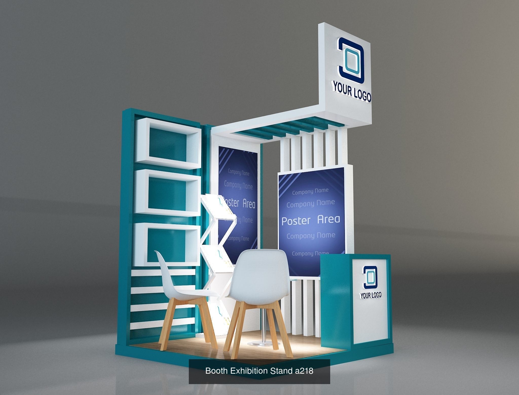 Booth Exhibition Stand G31 3D Model Collection_8