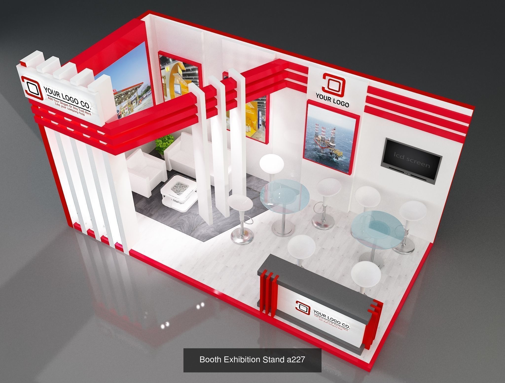Booth Exhibition Stand G31 3D Model Collection_2