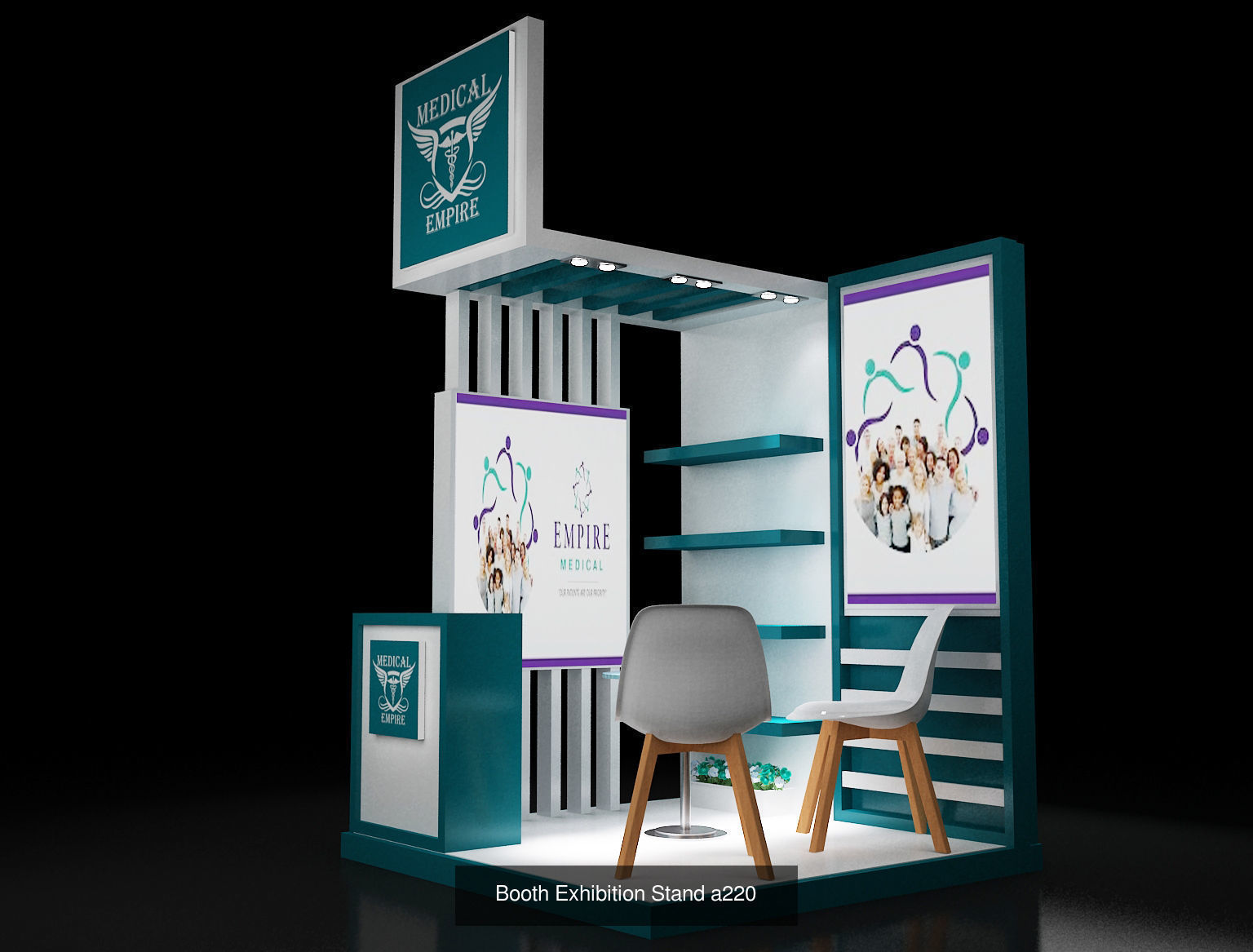 Booth Exhibition Stand G31 3D Model Collection_6