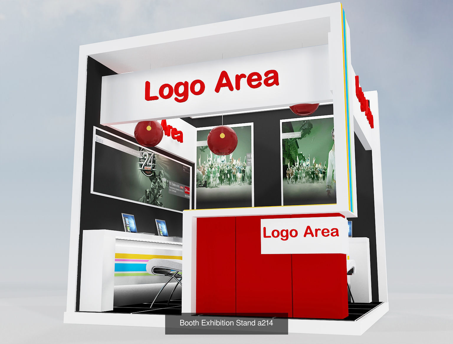 Booth Exhibition Stand G31 3D Model Collection_10