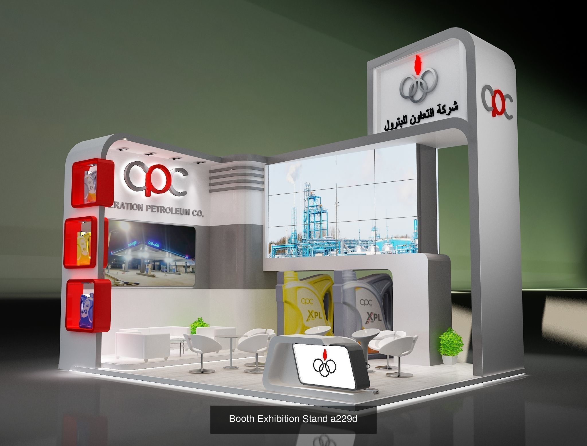 Booth Exhibition Stand G32 3D Model Collection_3