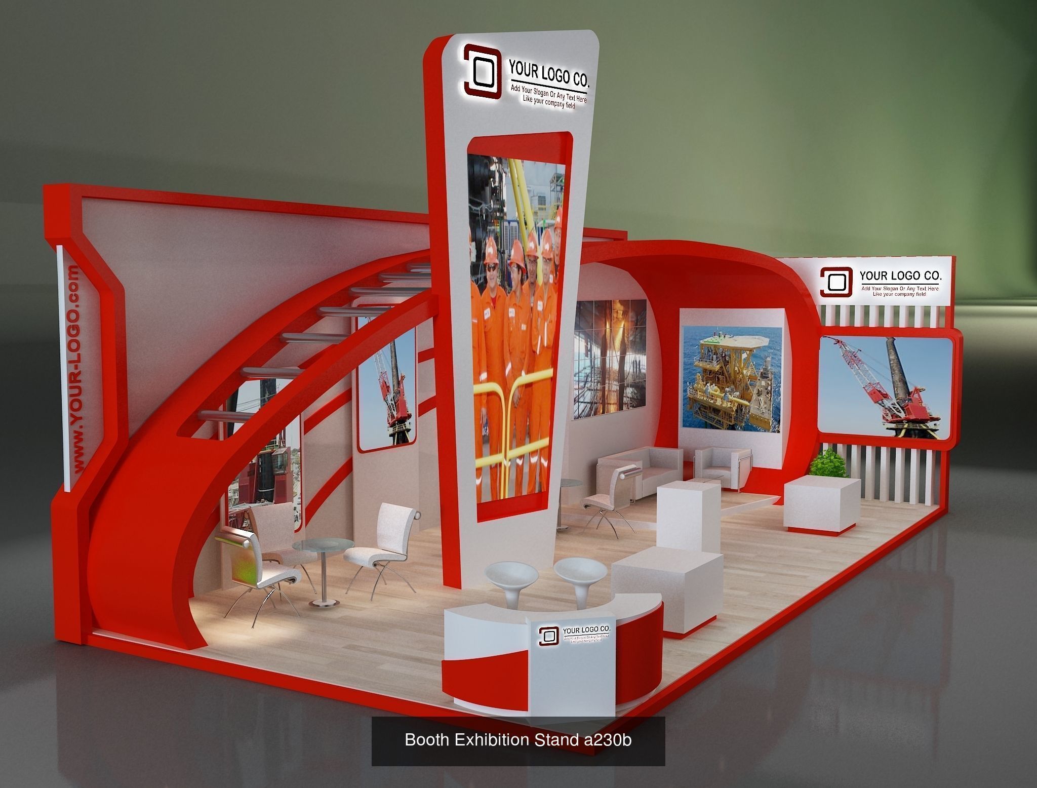 Booth Exhibition Stand G32 3D Model Collection_2