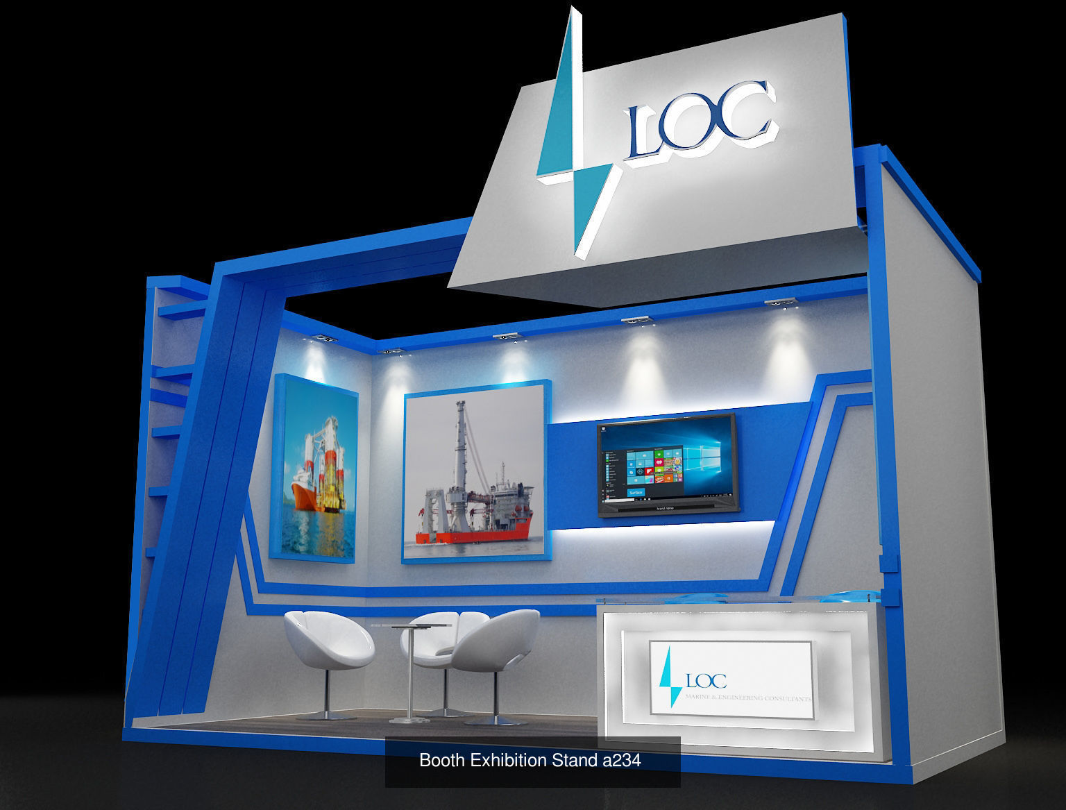 Booth Exhibition Stand G33 3D Model Collection_1