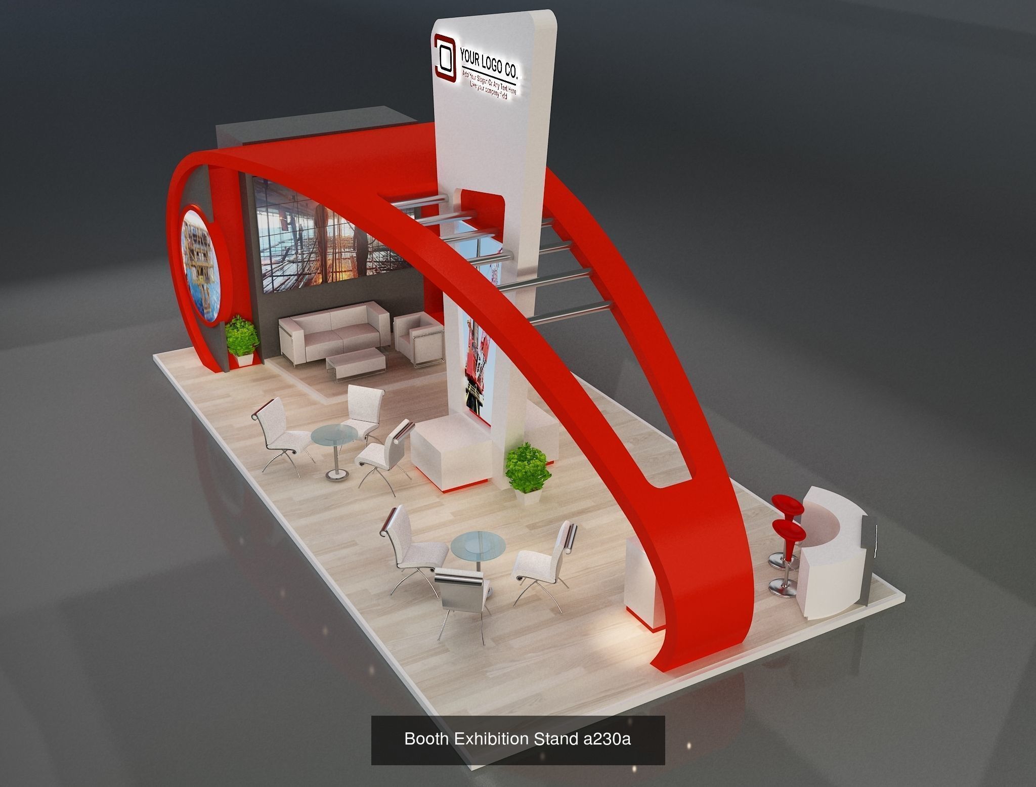 Booth Exhibition Stand G33 3D Model Collection_2