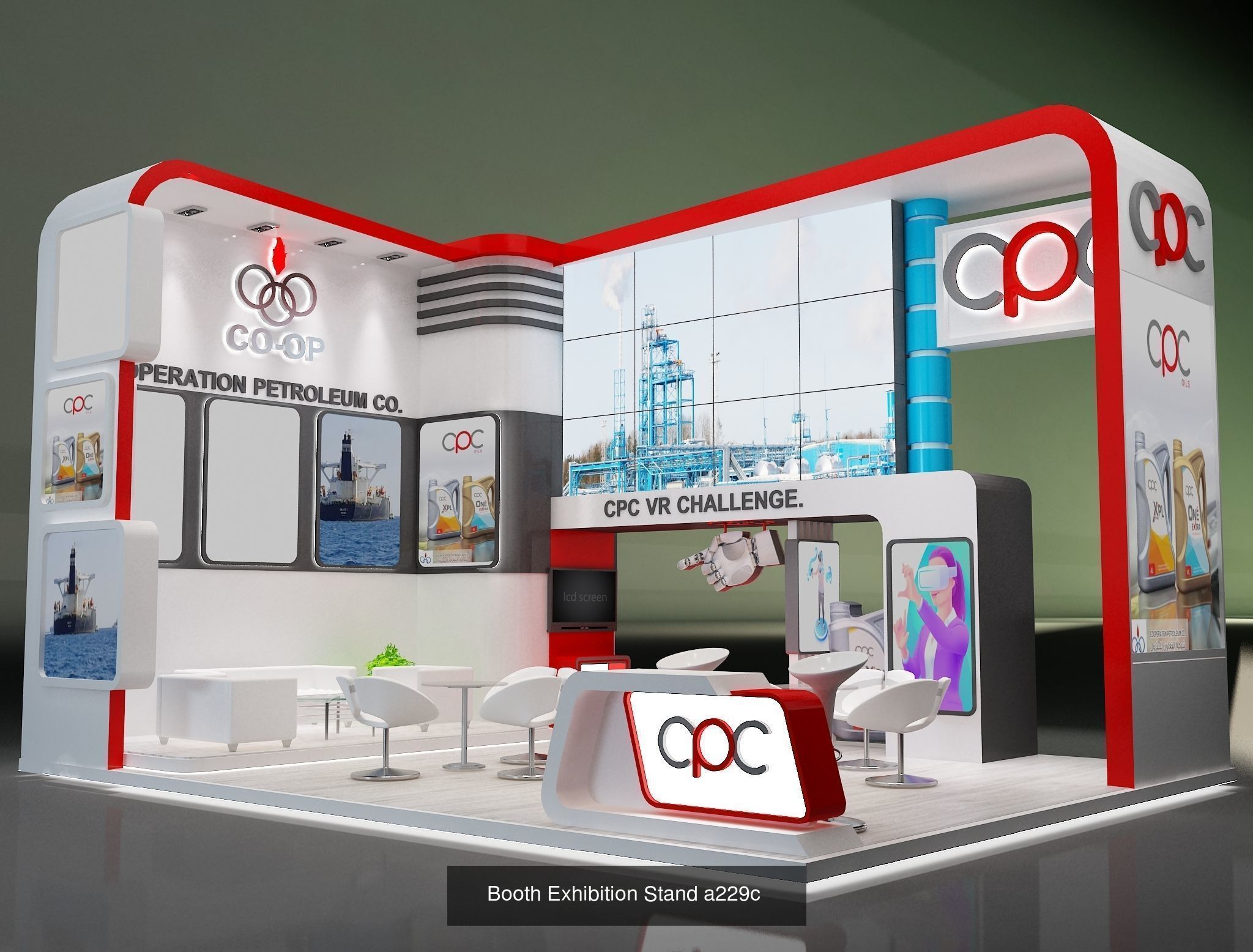 Booth Exhibition Stand G33 3D Model Collection_3