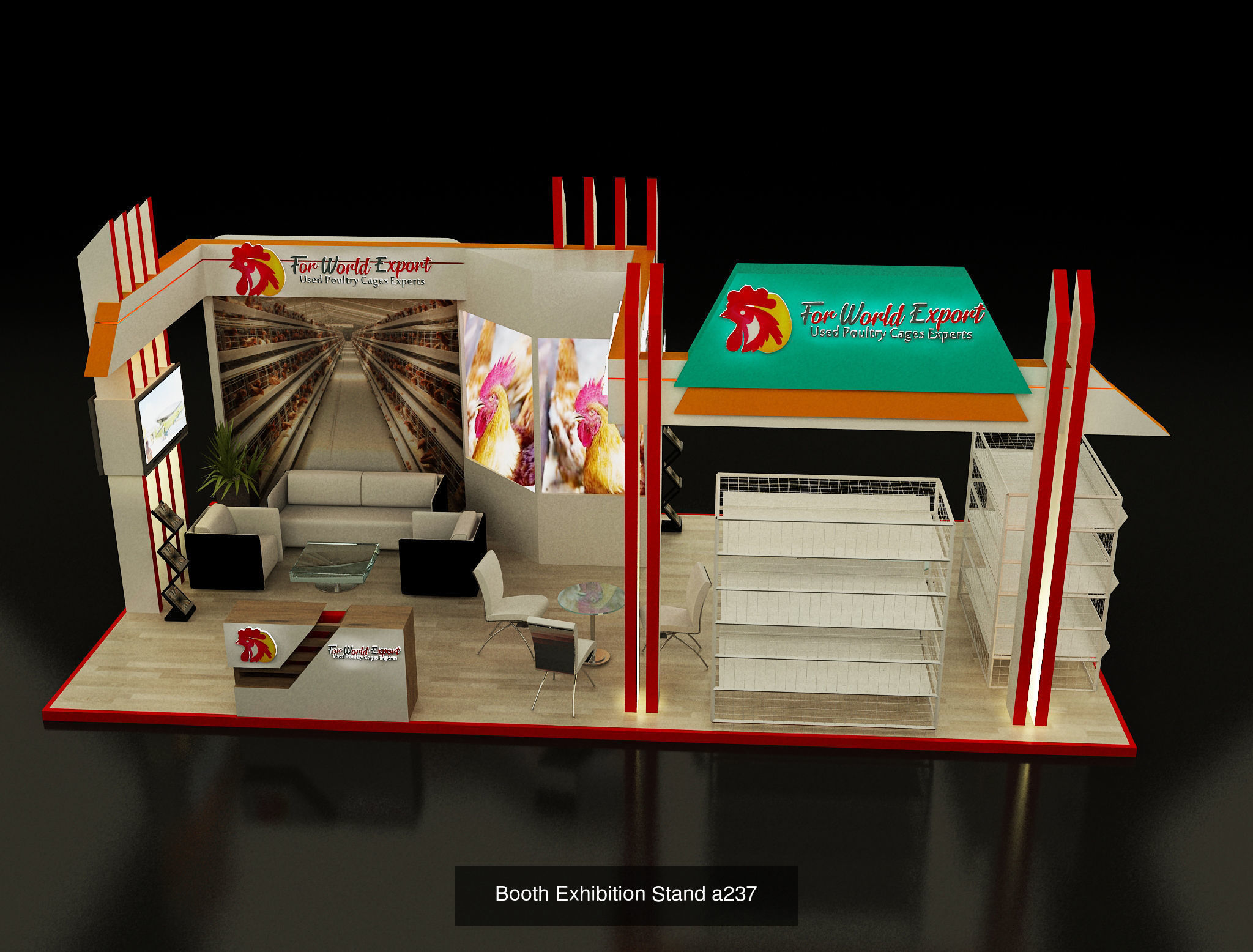 Booth Exhibition Stand G34 3D Model Collection_6