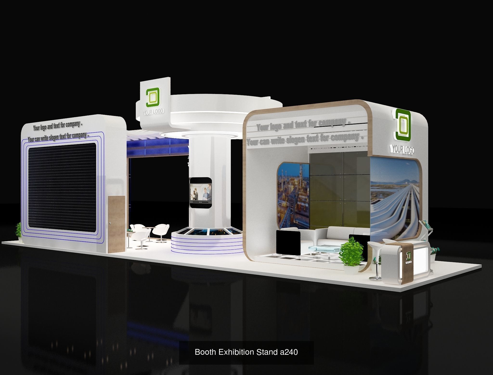 Booth Exhibition Stand G34 3D Model Collection_3