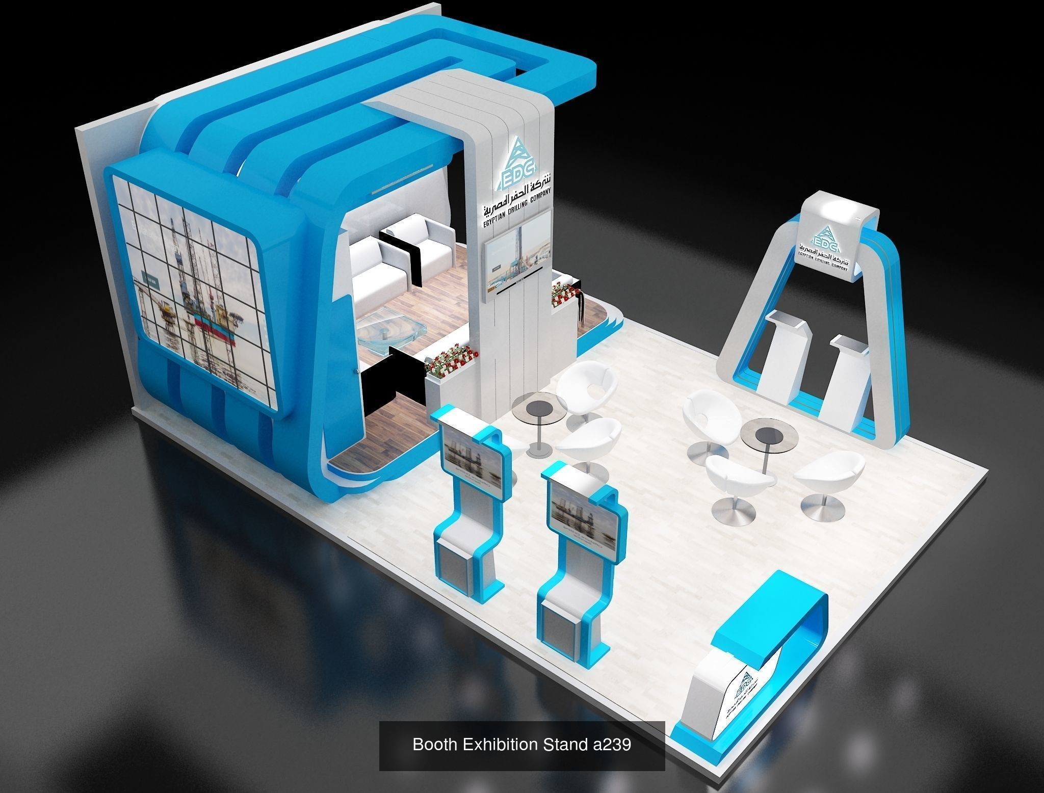 Booth Exhibition Stand G34 3D Model Collection_4
