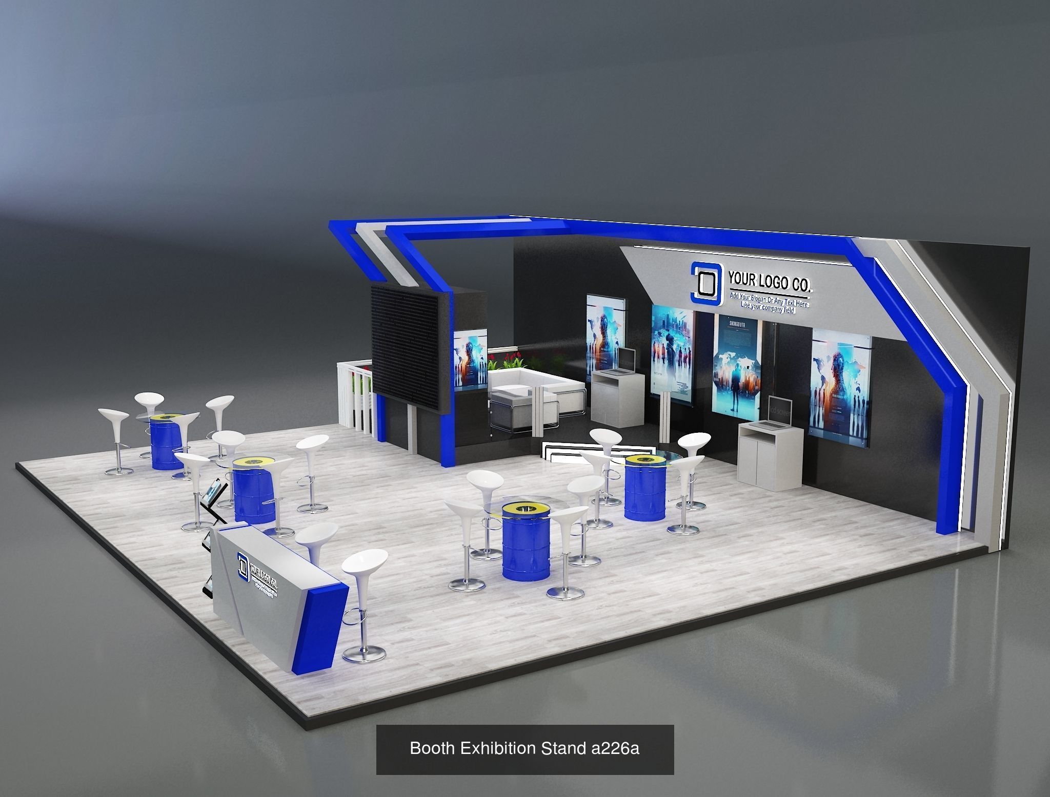 Booth Exhibition Stand G34 3D Model Collection_2