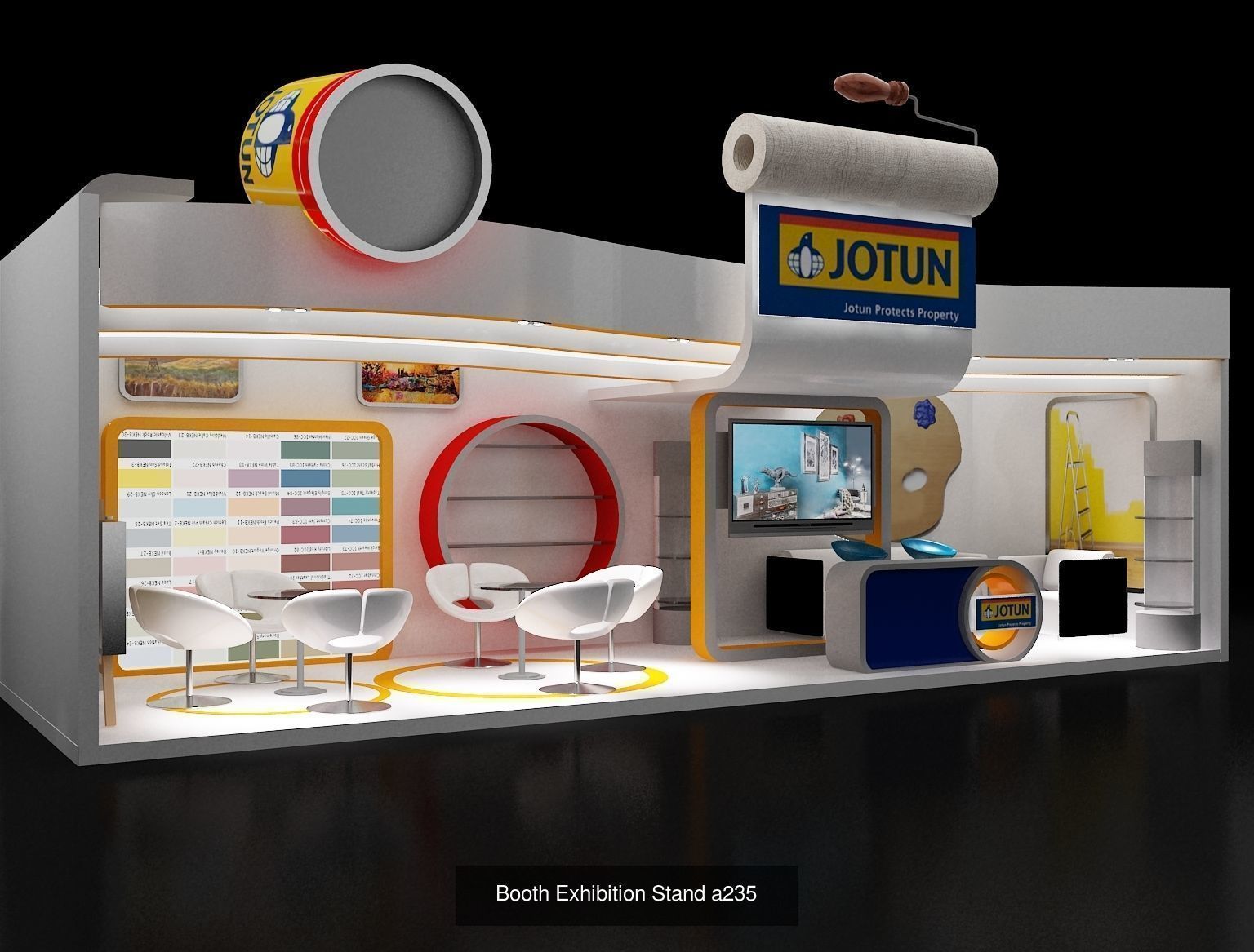 Booth Exhibition Stand G34 3D Model Collection_8