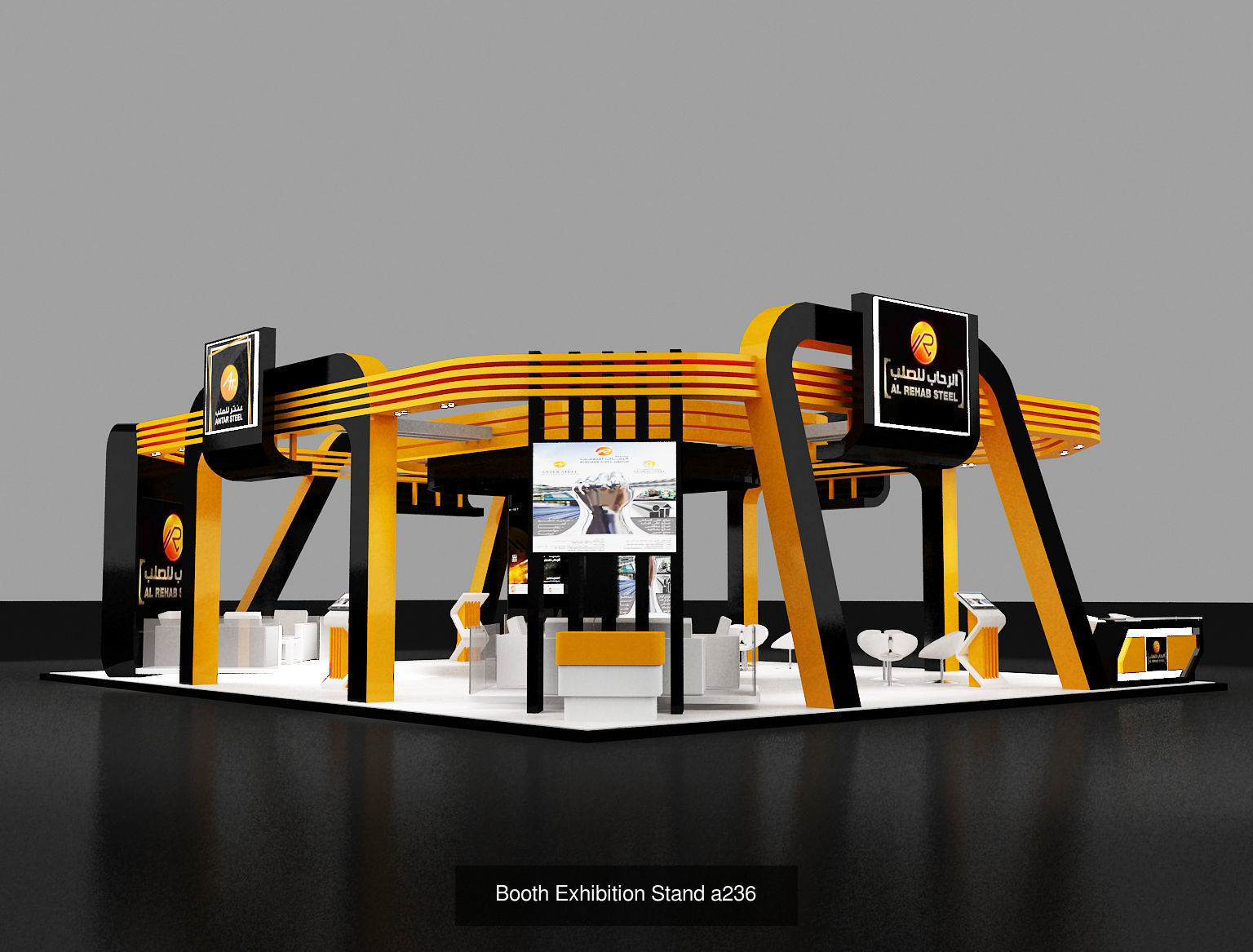 Booth Exhibition Stand G34 3D Model Collection_7