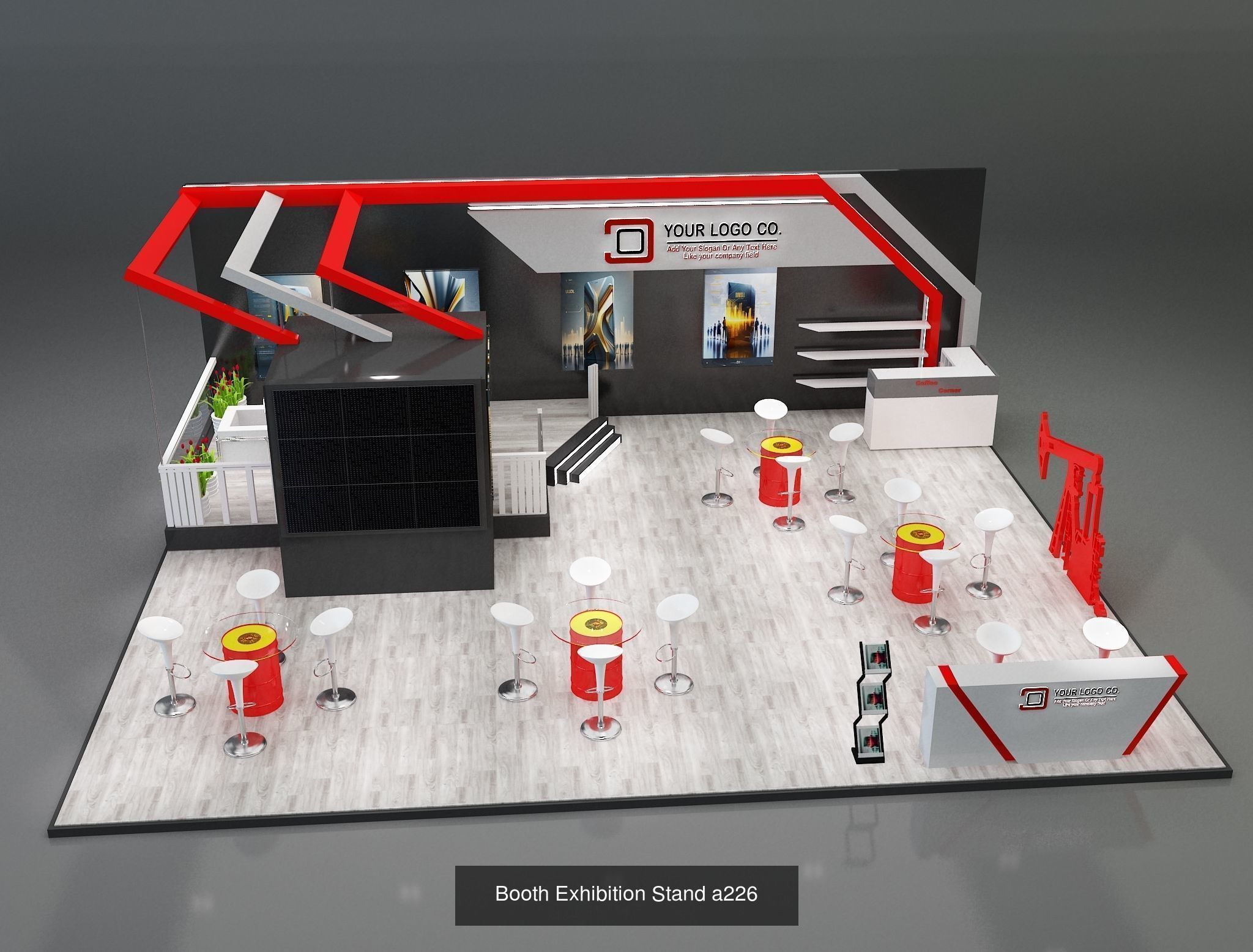 Booth Exhibition Stand G35 3D Model Collection_8