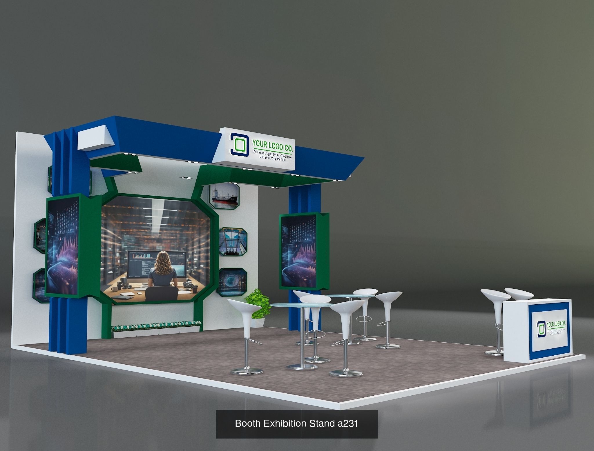 Booth Exhibition Stand G35 3D Model Collection_7