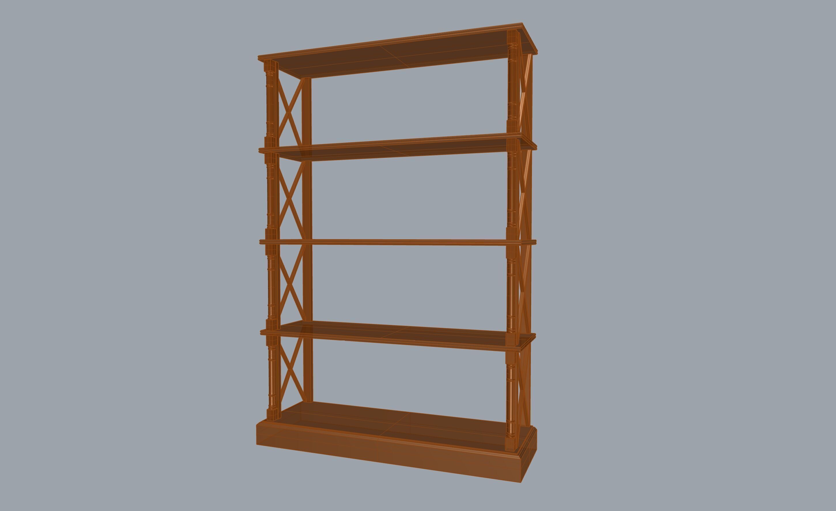 Old bookshelf Free 3D model_6