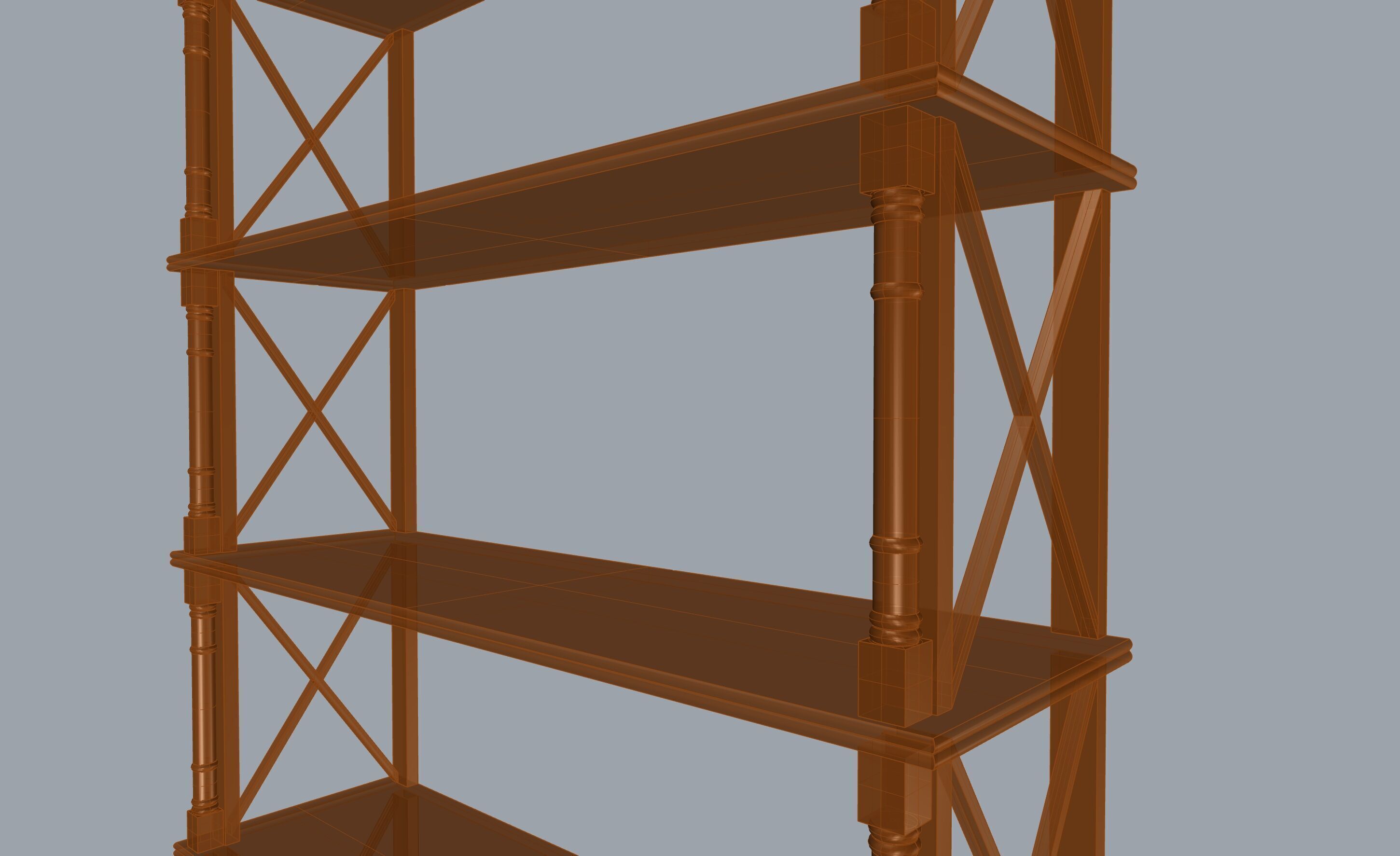 Old bookshelf Free 3D model_8